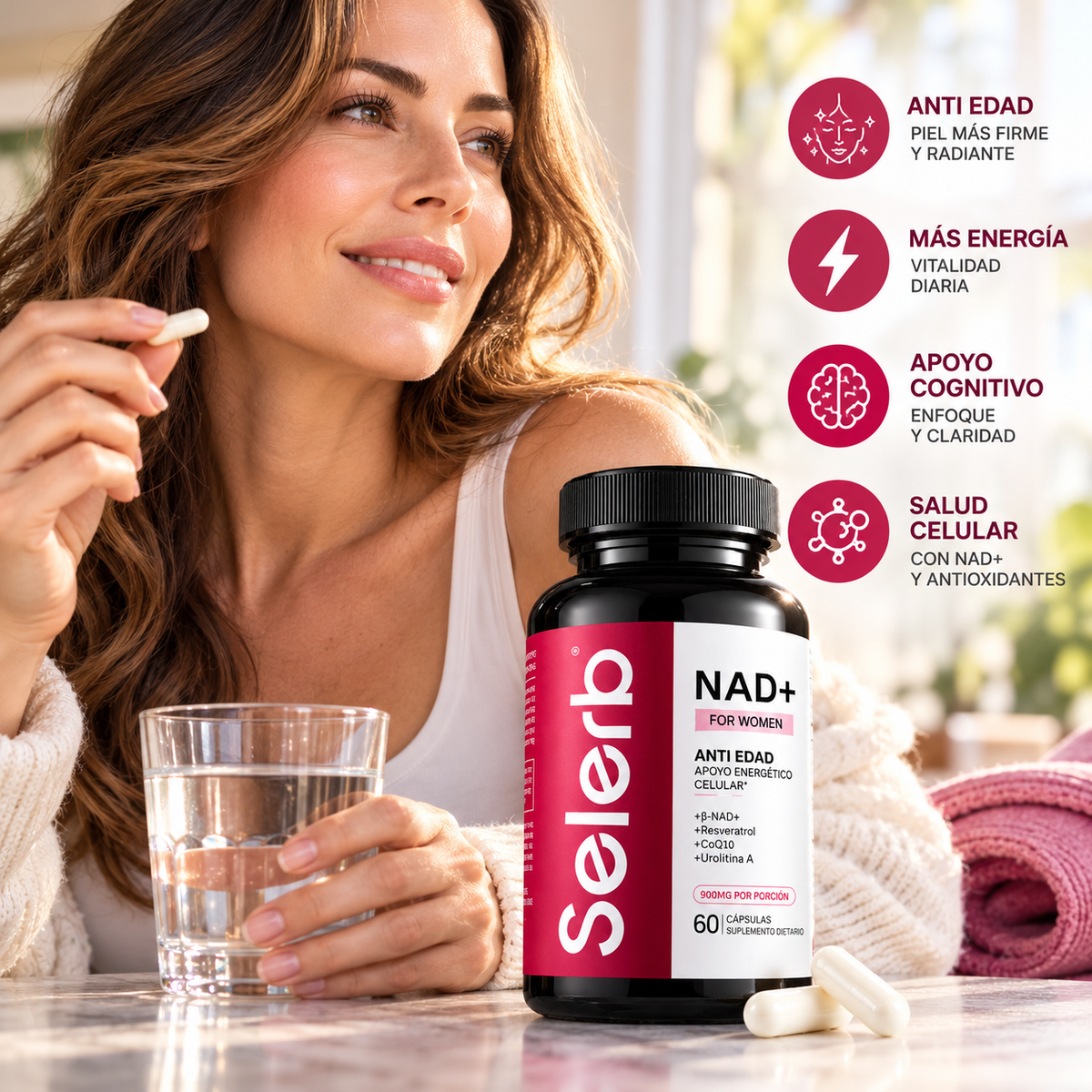 SELERB NAD+ FOR WOMAN 60 CAP