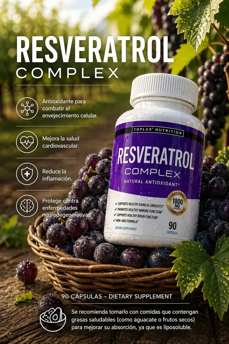 NAD+ RESVERATROL 60 CAPSULAS TOP