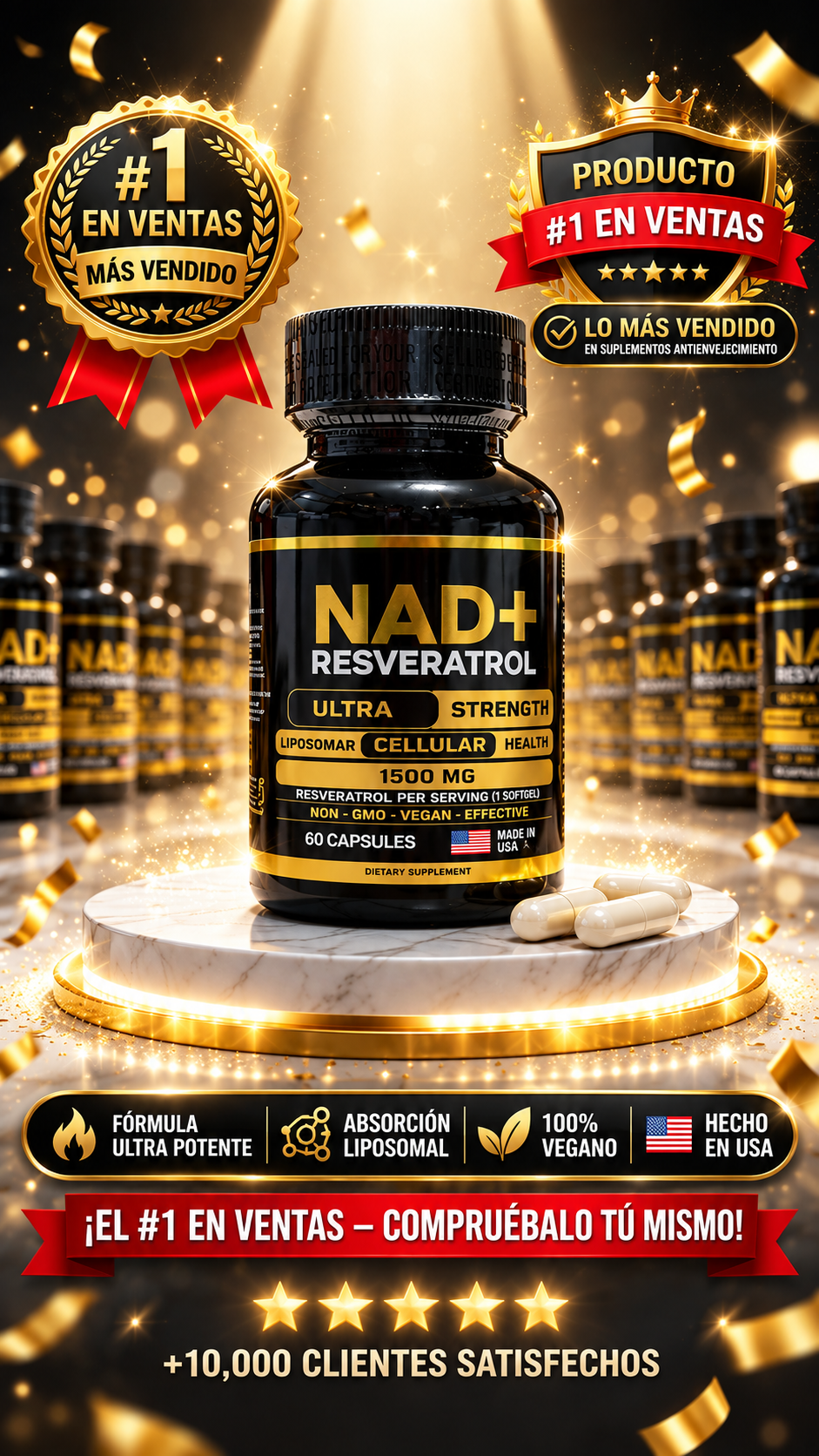 NAD + RESVERATROL AMERICANO 60 CAPSULAS